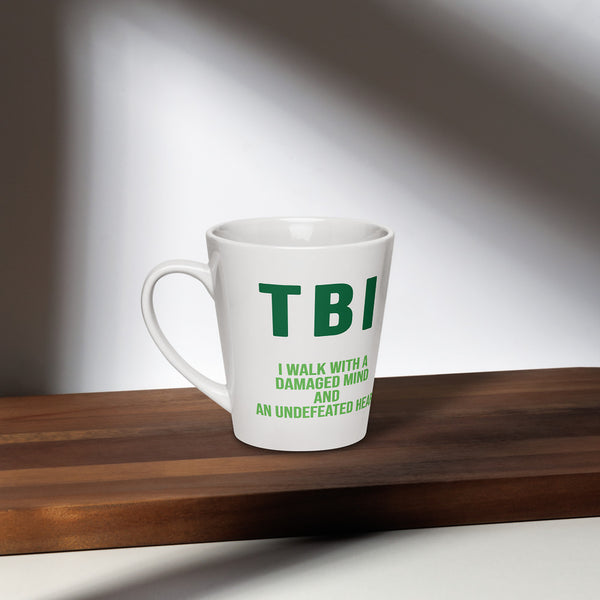 ILLTOCHILL TBI Traumatic brain injury support gift Latte mug – Lifestyle 2 Left
