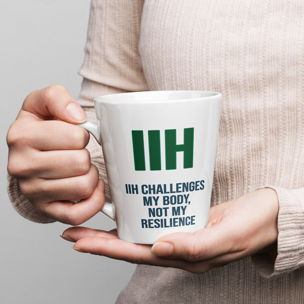 ILLTOCHILL IIH awareness Idiopathic Intracranial Hypertension support gift Latte mug – Lifestyle 1 Left