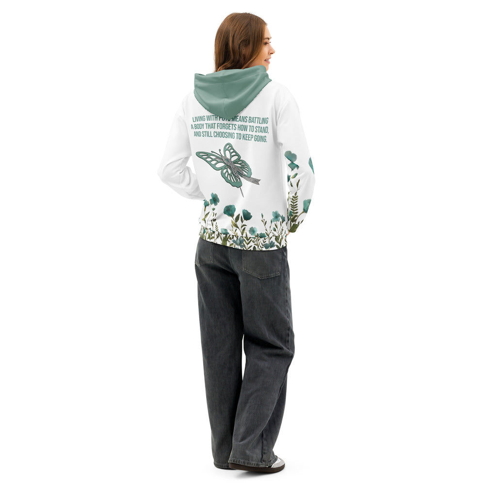 ILLTOCHILL POTS awareness gift Unisex cotton hoodie – Women's Back (White)