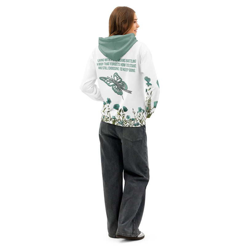 ILLTOCHILL POTS awareness gift Unisex cotton hoodie – Women's Back (White)