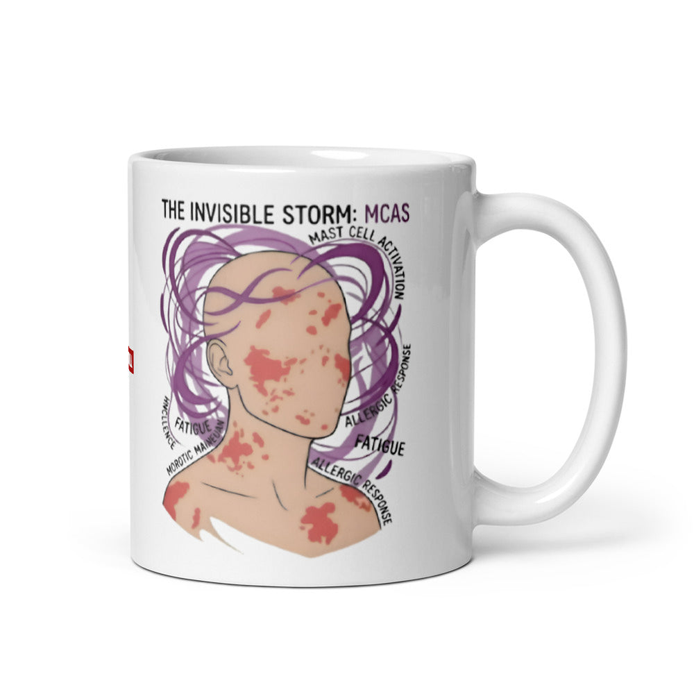 ILLTOCHILL MCAS awareness Mast cell activation syndrome gift White glossy mug – Default Handle on Right