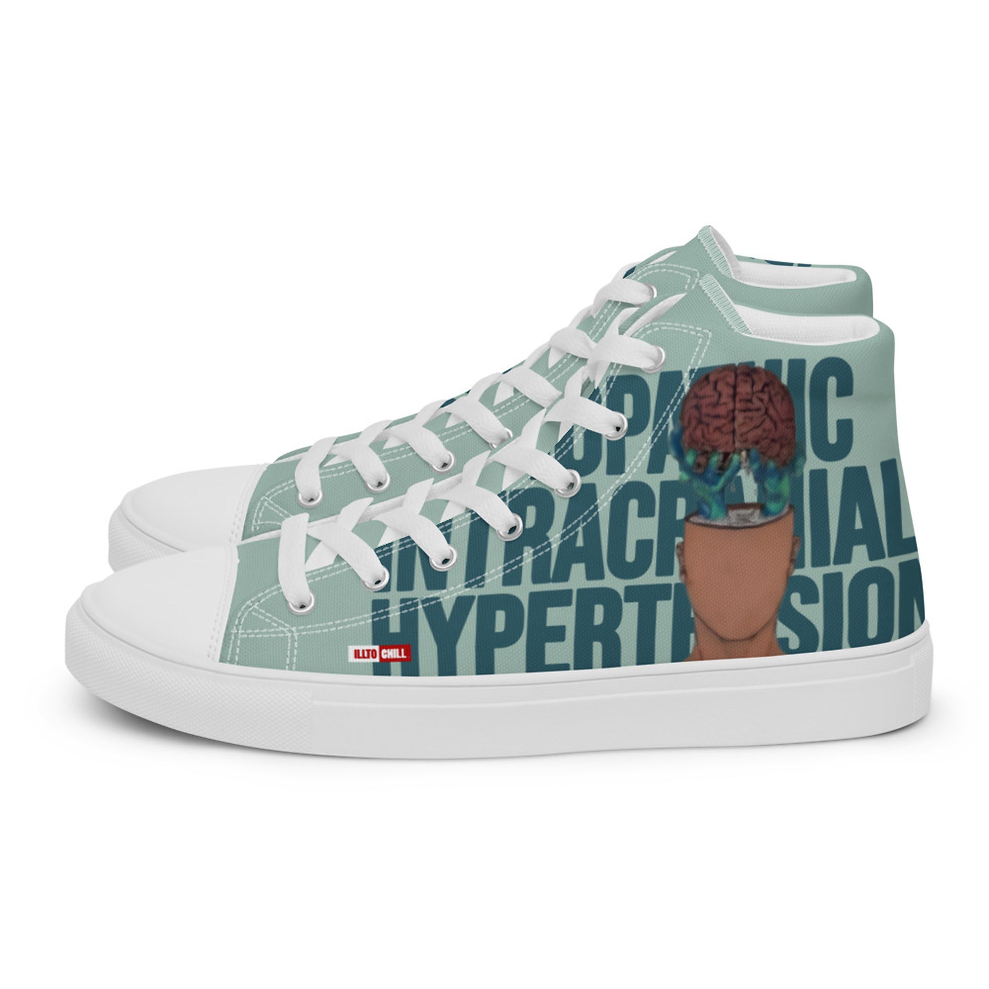 ILLTOCHILL IIH awareness Idiopathic support gift Men’s high top canvas shoes – Flat Left