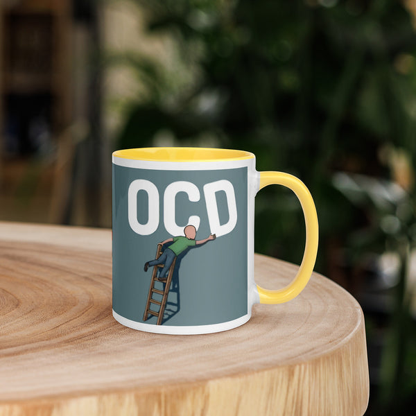 ILLTOCHILL OCD awareness Obsessive-Compulsive Disorder gift Mug with Color Inside – Lifestyle 5 Right