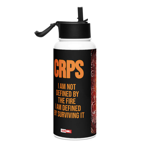 ILLTOCHILL CRPS Awareness gift Stainless steel water bottle with a straw lid – Flat Right