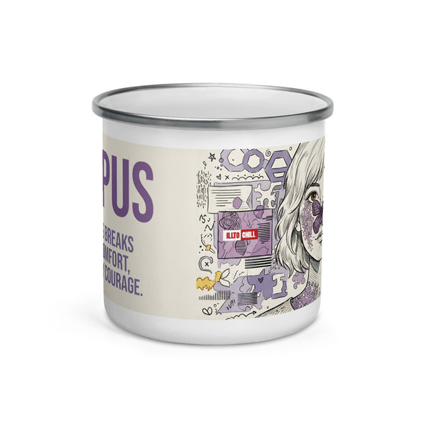 ILLTOCHILL Lupus awareness gift Enamel Mug – Default Front