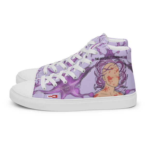 ILLTOCHILL MCAS awareness Mast cell activation syndrome gift men’s high top canvas shoes – Flat Left