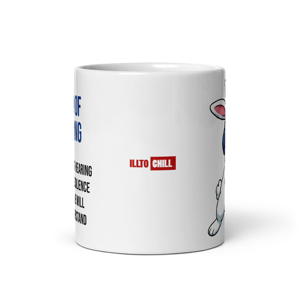 ILLTOCHILL Hard of hearing support gift for hearing impaired White glossy mug – Default Front view