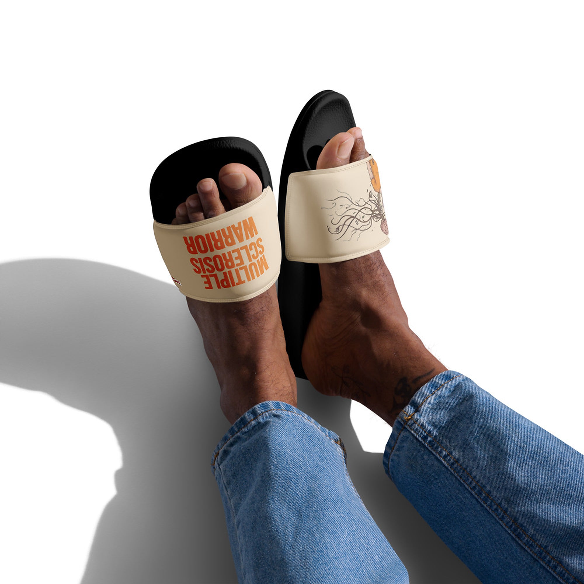 ILLTOCHILL MS Awareness Men's Slides – Men's Lifestyle 2 Front (Ms Awareness Men's Slides)