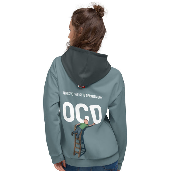 ILLTOCHILL OCD awareness Obsessive-Compulsive Disorder gift heavyweight Unisex Hoodie – Women's Back (Black)