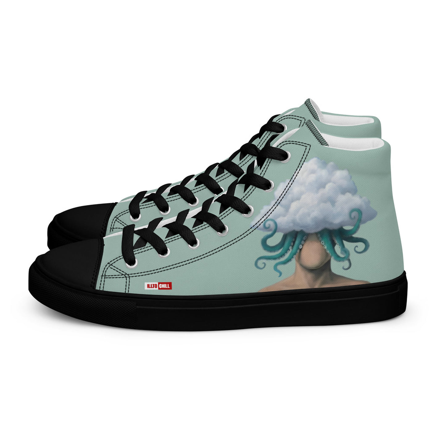 ILLTOCHILL OCD Awareness Women's High Top Shoes – Flat Left (Ocd Awareness Women's High Top Shoes)