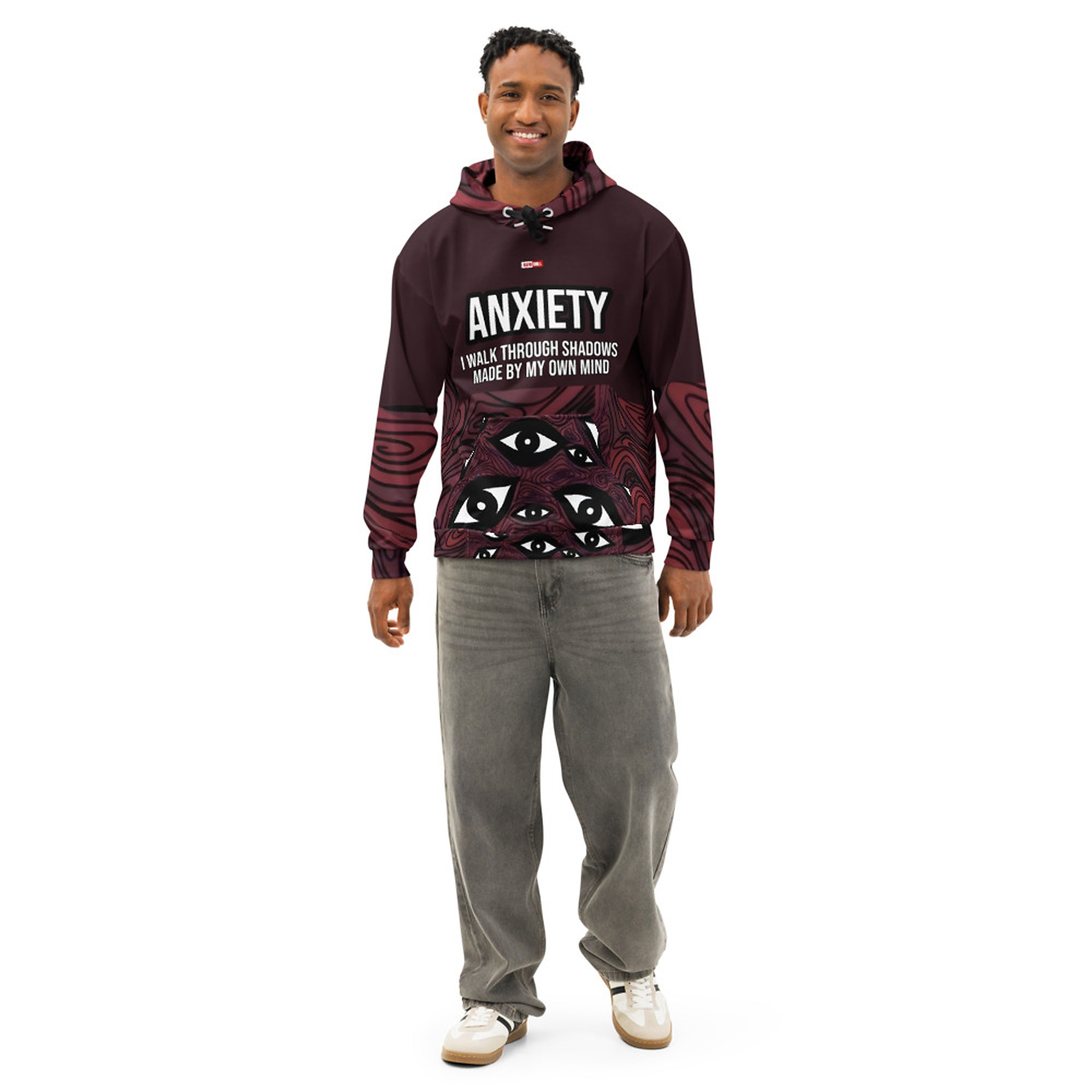 ILLTOCHILL Anxiety awareness gift Unisex cotton Hoodie – Men's Front (Black)