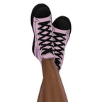 ILLTOCHILL RA awareness Rheumatoid Arthritis support gift women’s high top canvas shoes – Women's Lifestyle Front (Black)