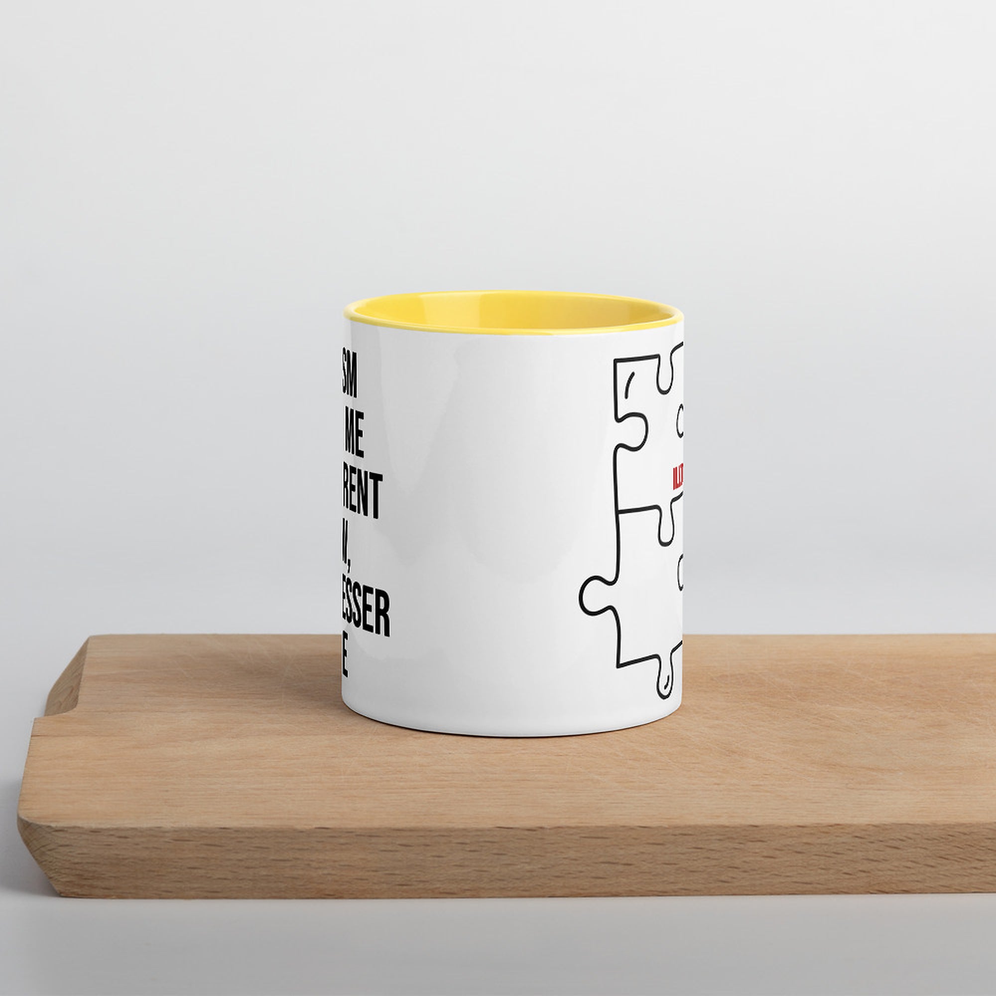 ILLTOCHILL Autism awareness neurodiversity gift Mug with Color Inside – Lifestyle Front