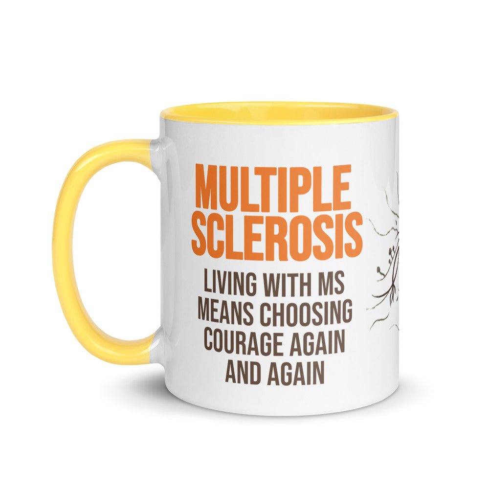 ILLTOCHILL MS awareness Multiple Sclerosis support gift Mug with Color Inside – Flat Left
