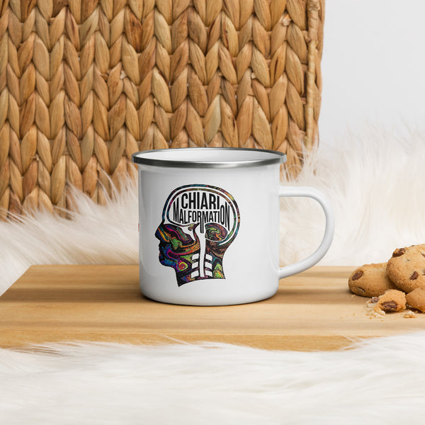 ILLTOCHILL CM Chiari Malformation awareness gift Enamel Mug – Lifestyle 4 Right