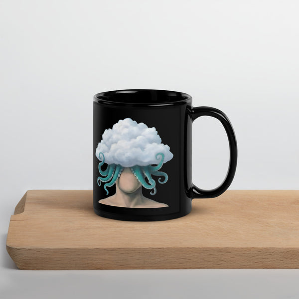 ILLTOCHILL OCD awareness Obsessive-Compulsive Disorder gift Black Glossy Mug – Lifestyle 3 Handle on Right