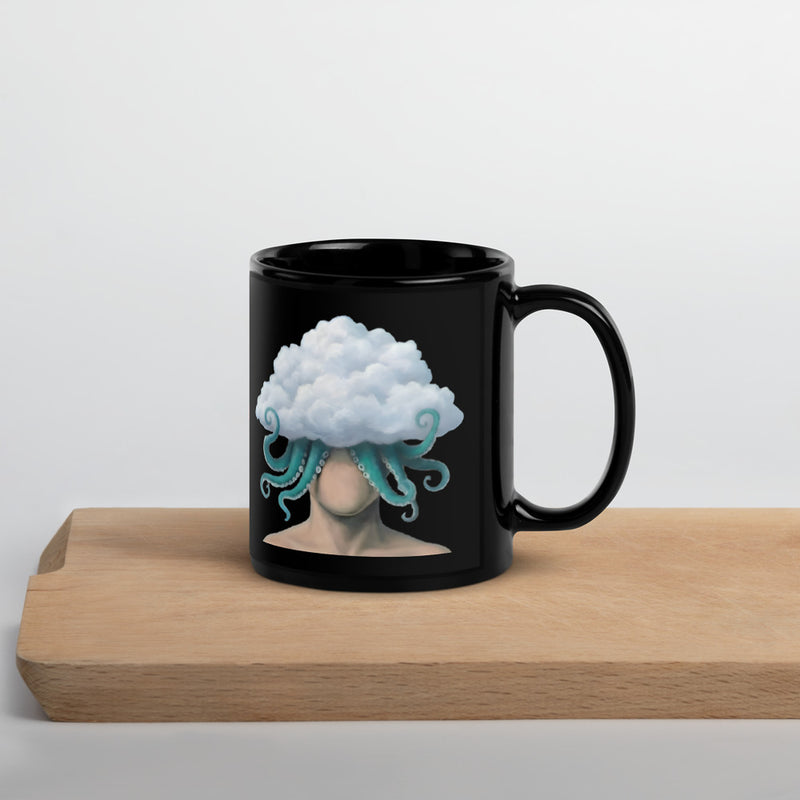 ILLTOCHILL OCD awareness Obsessive-Compulsive Disorder gift Black Glossy Mug – Lifestyle 3 Handle on Right