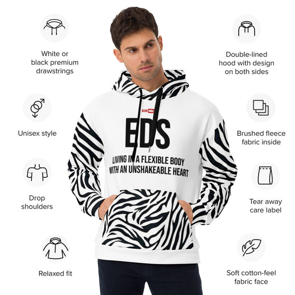 ILLTOCHILL EDS ehler danlos syndrome awareness gift heavyweight Unisex Hoodie – Product specs Front (Black)