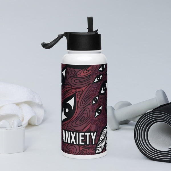 ILLTOCHILL Anxiety awareness gift Stainless steel water bottle with a straw lid – Lifestyle 2 Right