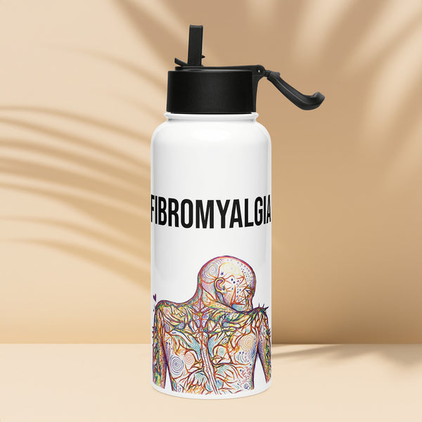 ILLTOCHILL Fibromyalgia awareness fibro gift Stainless steel water bottle with a straw lid – Lifestyle 4 Left