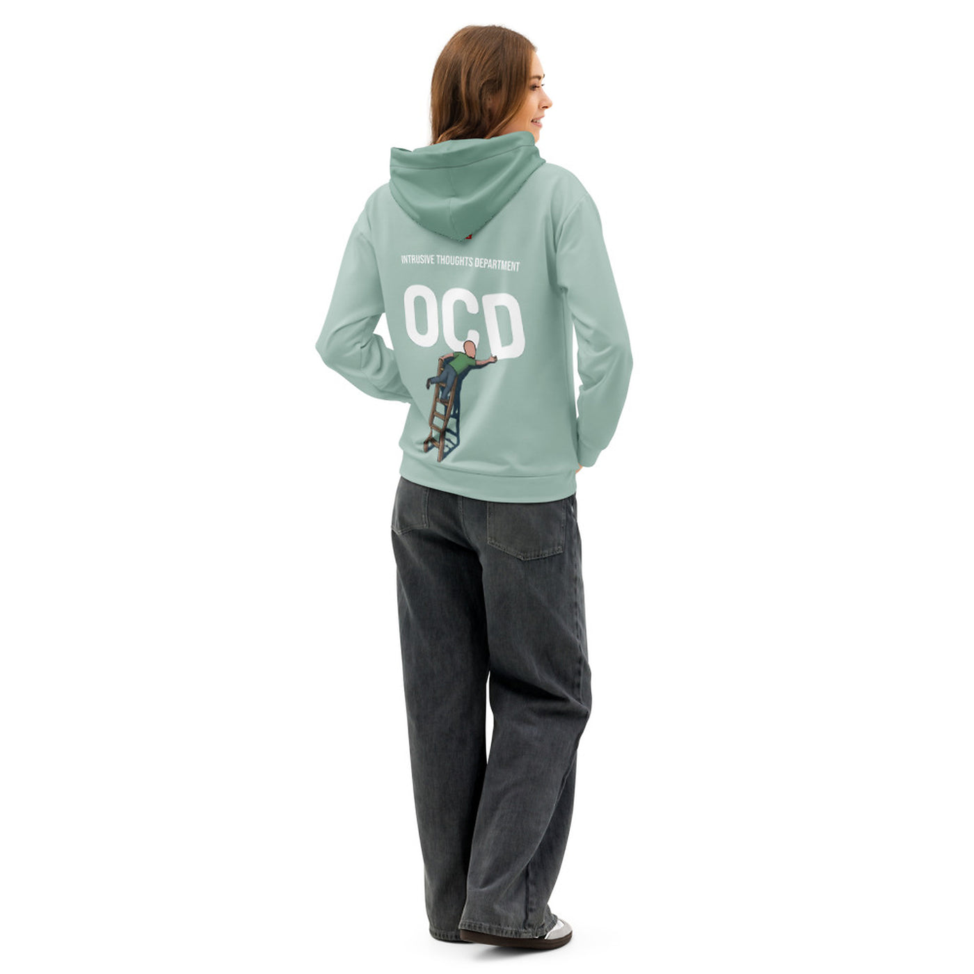 ILLTOCHILL ILLOCHILL OCD awareness Obsessive-Compulsive Disorder gift heavyweight Unisex cotton hoodie – Women's Back (Black)