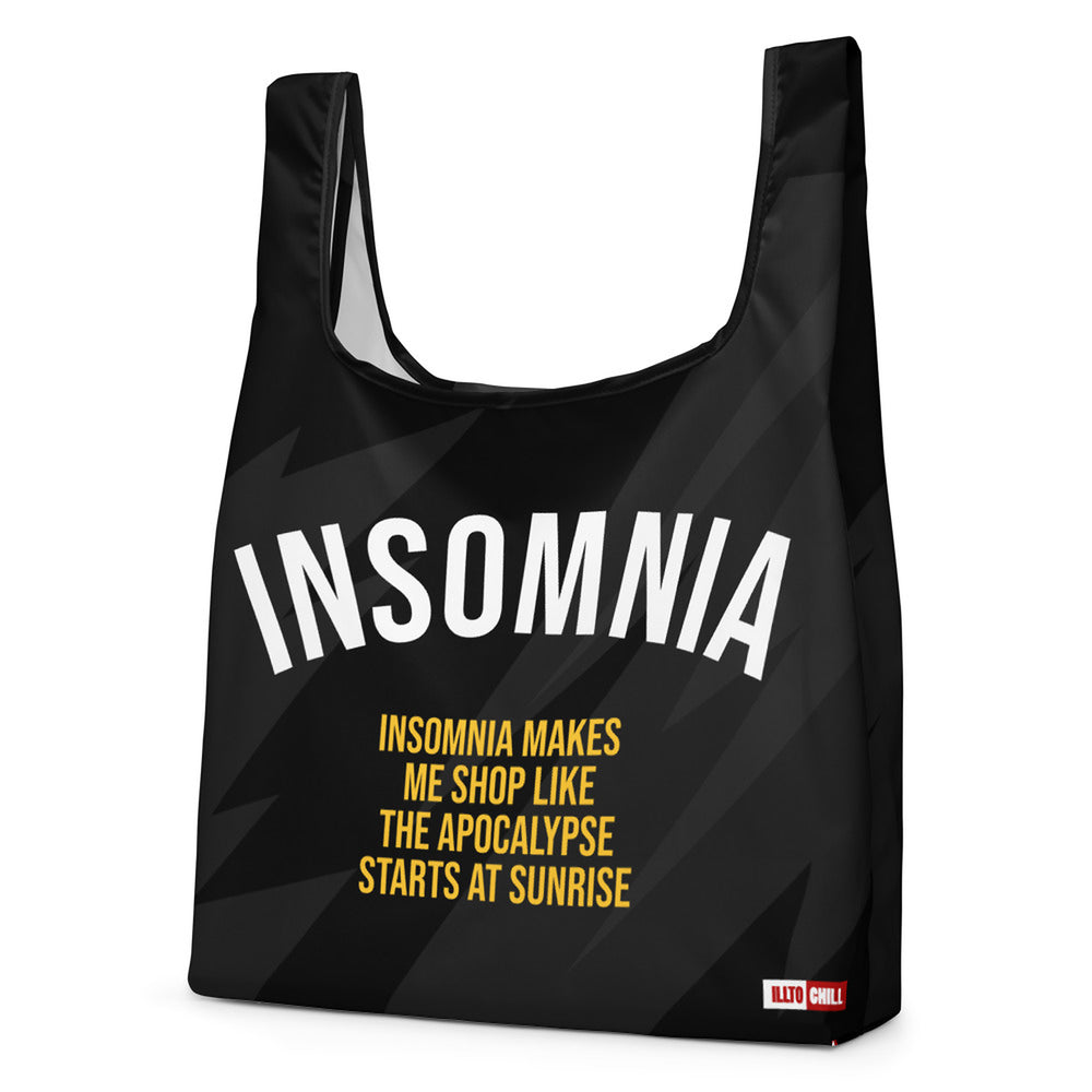 ILLTOCHILL Insomnia Night Owl  Shopping bag – Flat Left Front (Illtochill Insomnia Night Owl Shopping Bag)