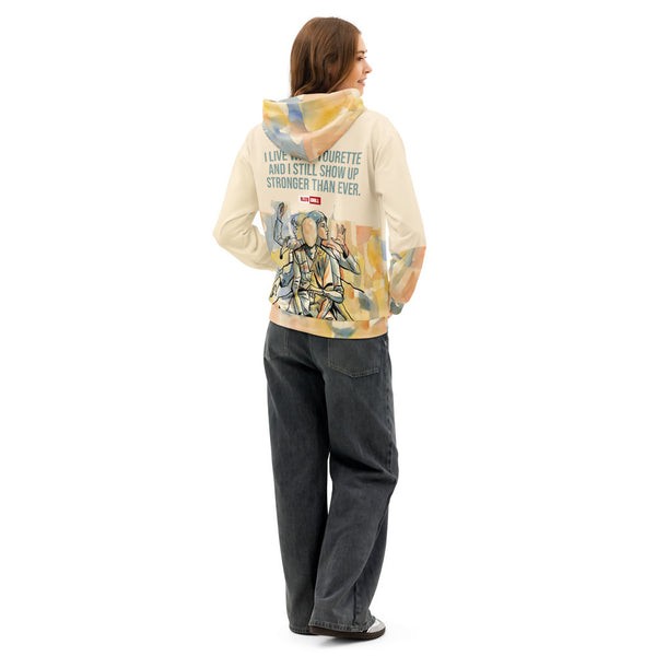 ILLTOCHILL Tourette syndrome awareness TS gift Unisex cotton hoodie – Women's Back (White)