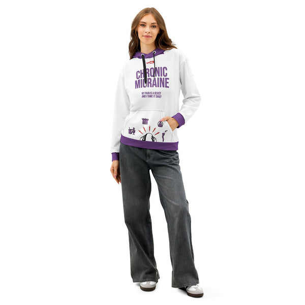 ILLTOCHILL Chronic Migraine awareness and support gift Unisex Cotton Hoodie – Women's Front (Black)