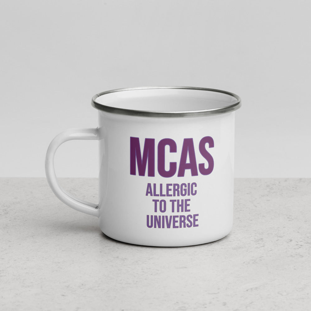 ILLTOCHILL MCAS awareness Mast cell activation syndrome gift Enamel Mug – Lifestyle 3 Left