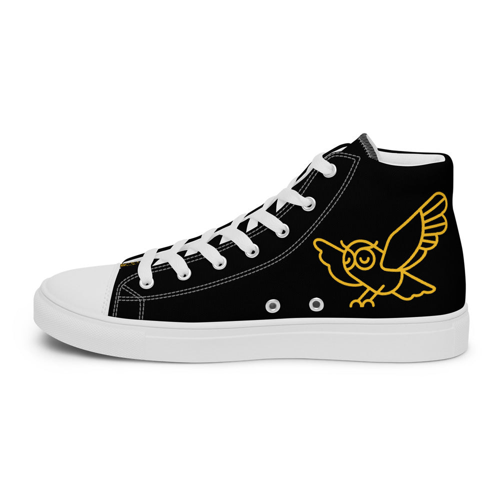 ILLTOCHILL Insomnia Night Owl Men’s high top canvas shoes – Flat 2 Right Inside