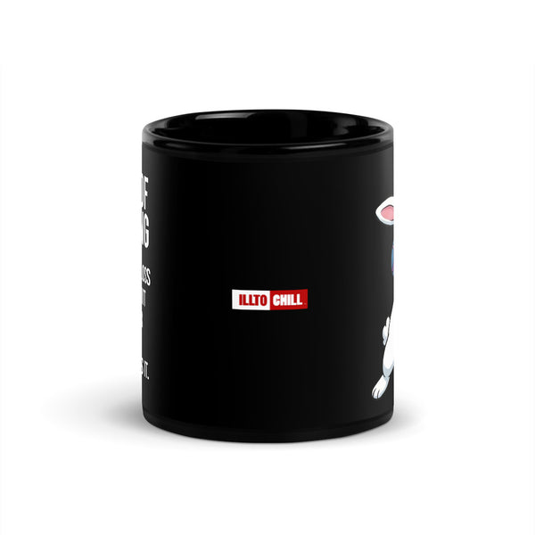 ILLTOCHILL Hard of hearing support gift for hearing impaired Black Glossy Mug – Flat Front