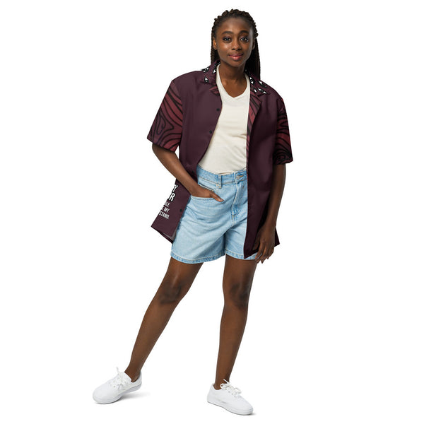 ILLTOCHILL Anxiety awareness Unisex button shirt – Women's Front (Black)