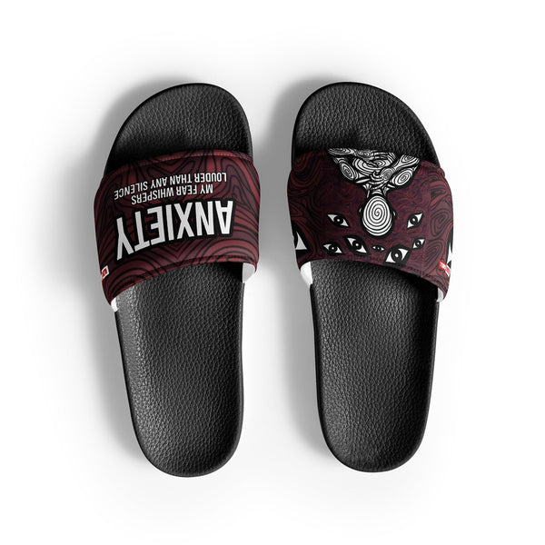 ILLTOCHILL Anxiety Awareness Women's Slides – Flat Front (Anxiety Awareness Women's Slides)