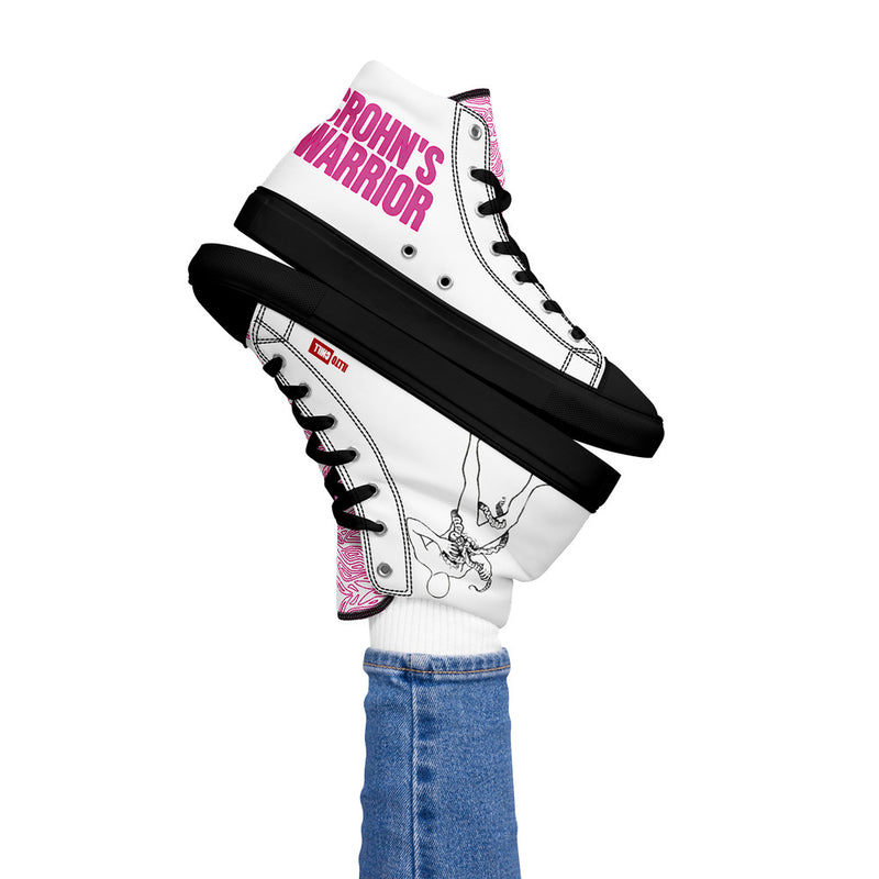 ILLTOCHILL Crohn's Disease Awareness Women's High Top Shoes – Women's Lifestyle 2 Left (Crohn's Disease Awareness Women's High Top Shoes)