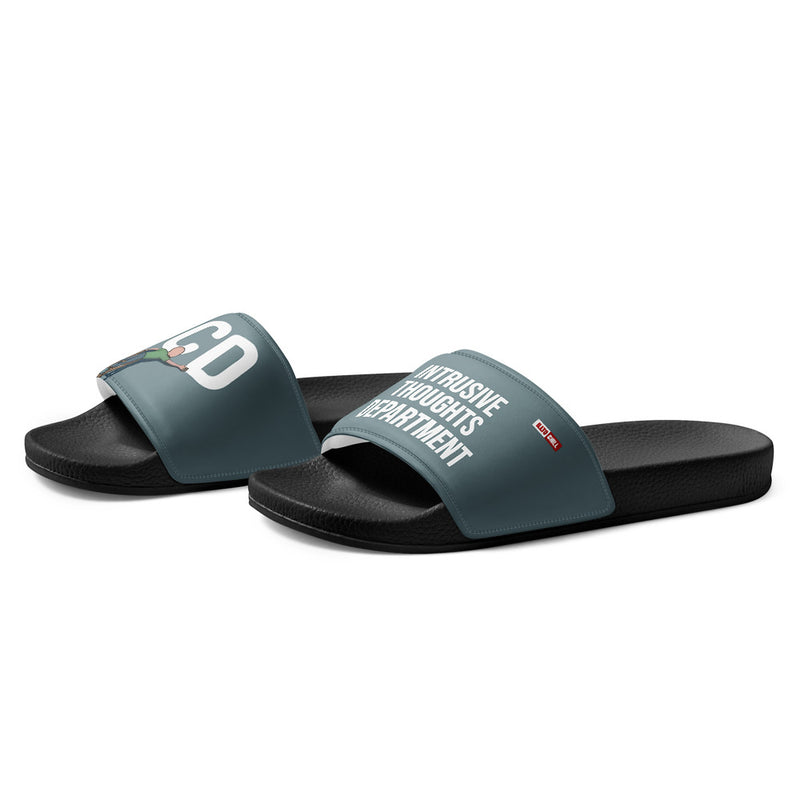 ILLTOCHILL OCD Awareness Men's Slides – Flat Left Front (Ocd Awareness Men's Slides)