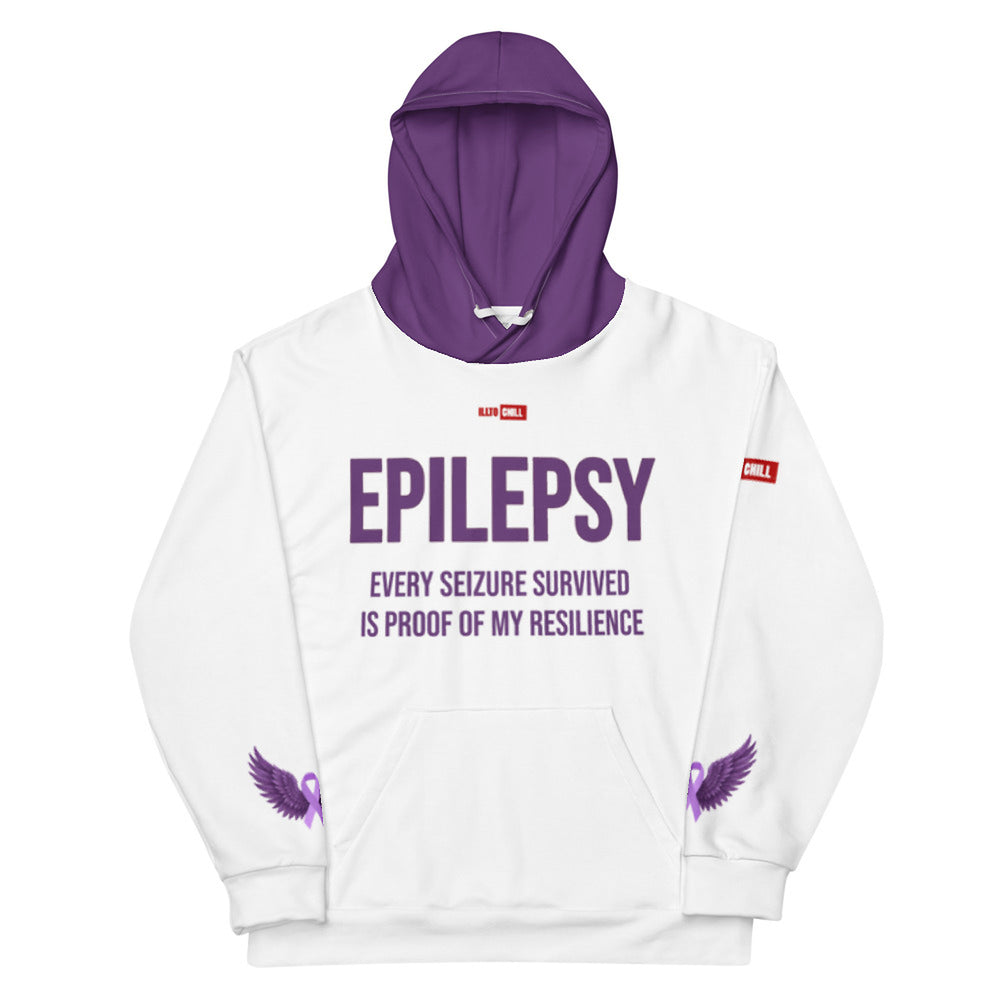 ILLTOCHILL Epileptic seizues awareness epilepsy gift heavyweight Unisex Hoodie – Flat Front (White)