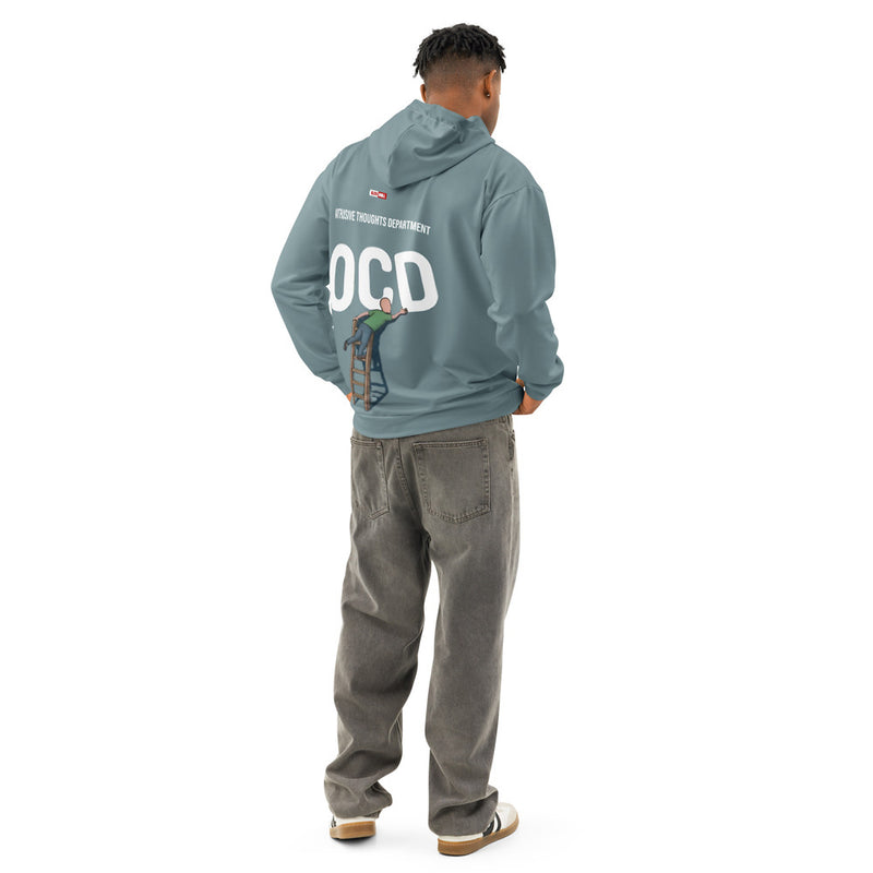 ILLTOCHILL OCD awareness Obsessive-Compulsive Disorder gift Unisex cotton hoodie – Men's Back (White)