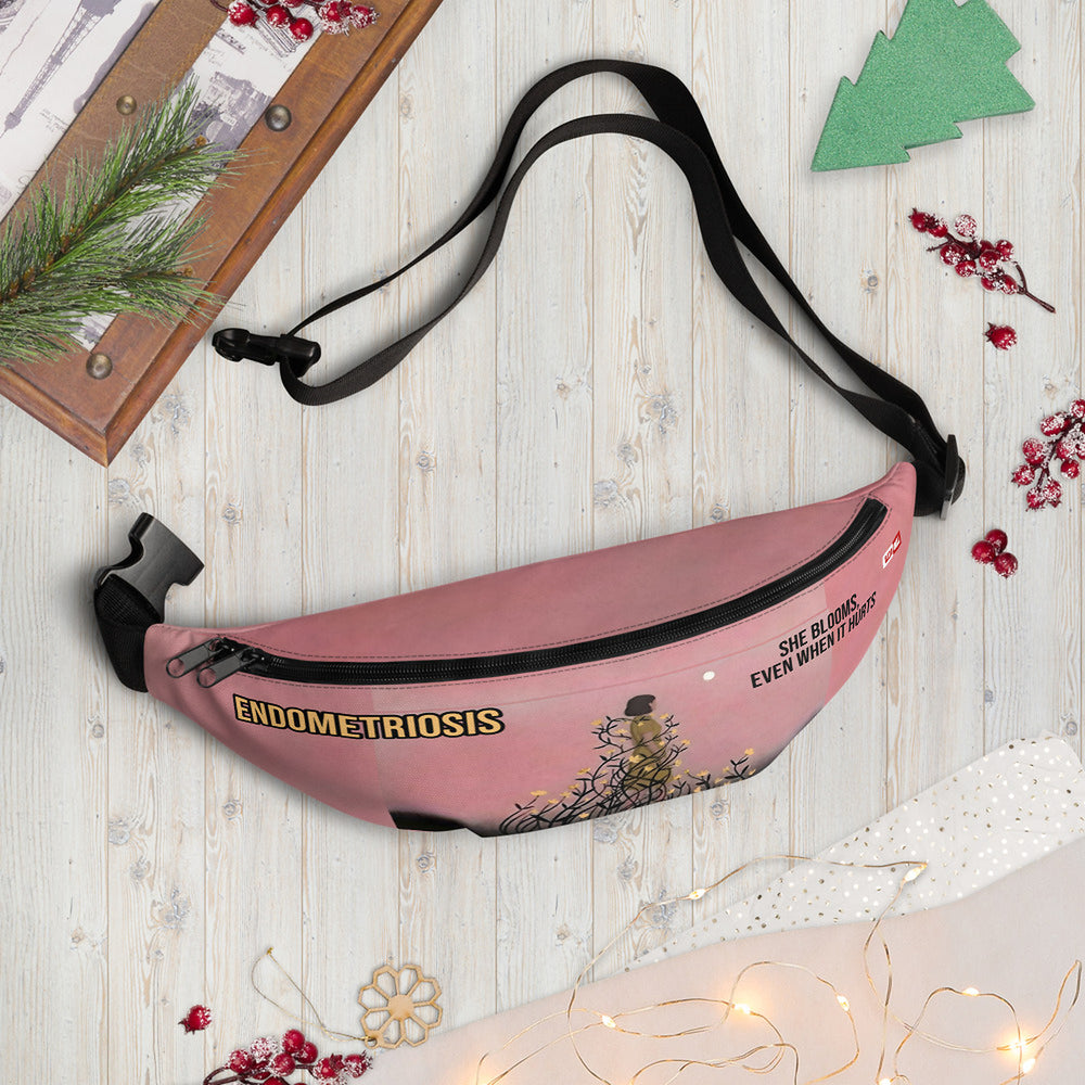 ILLTOCHILL Endometriosis Awareness Fanny Pack – Holiday season Front (Black)