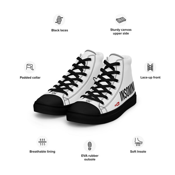 ILLTOCHILL Insomnia Awareness Women's High Top Shoes – Product specs Left Front (Insomnia Awareness Women's High Top Shoes)