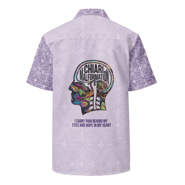ILLTOCHILL CM Chiari Malformation awareness Unisex button shirt – Ghost Back (White)