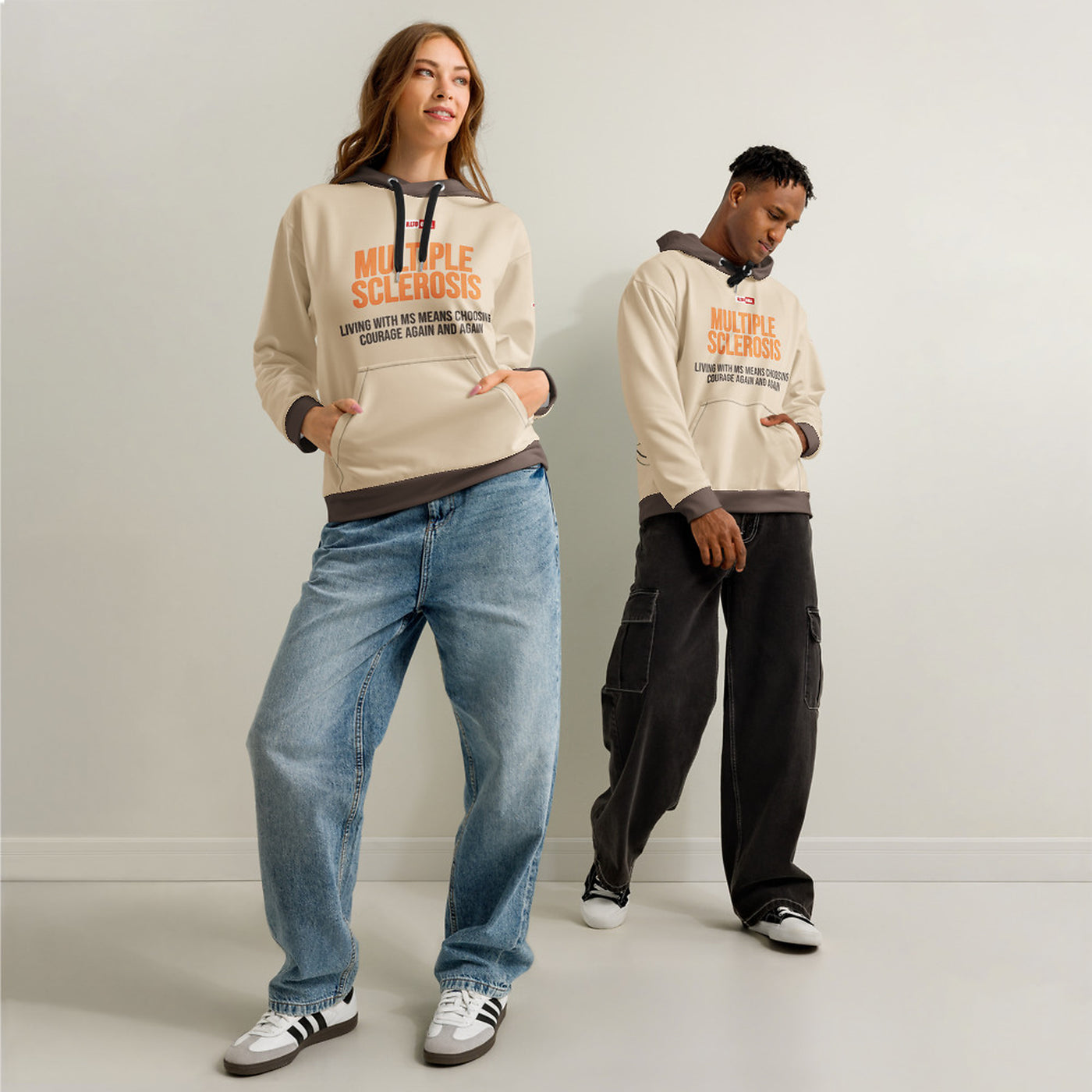 ILLTOCHILL MS awareness Multiple Sclerosis support giftUnisex cotton hoodie – Duet Front (Black)