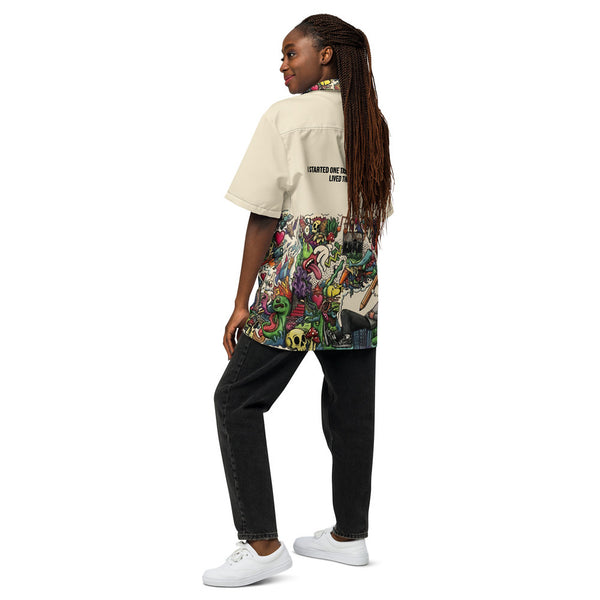 ILLTOCHILL Adhd Attention deficit awareness Unisex button shirt – Women's Back (Black)