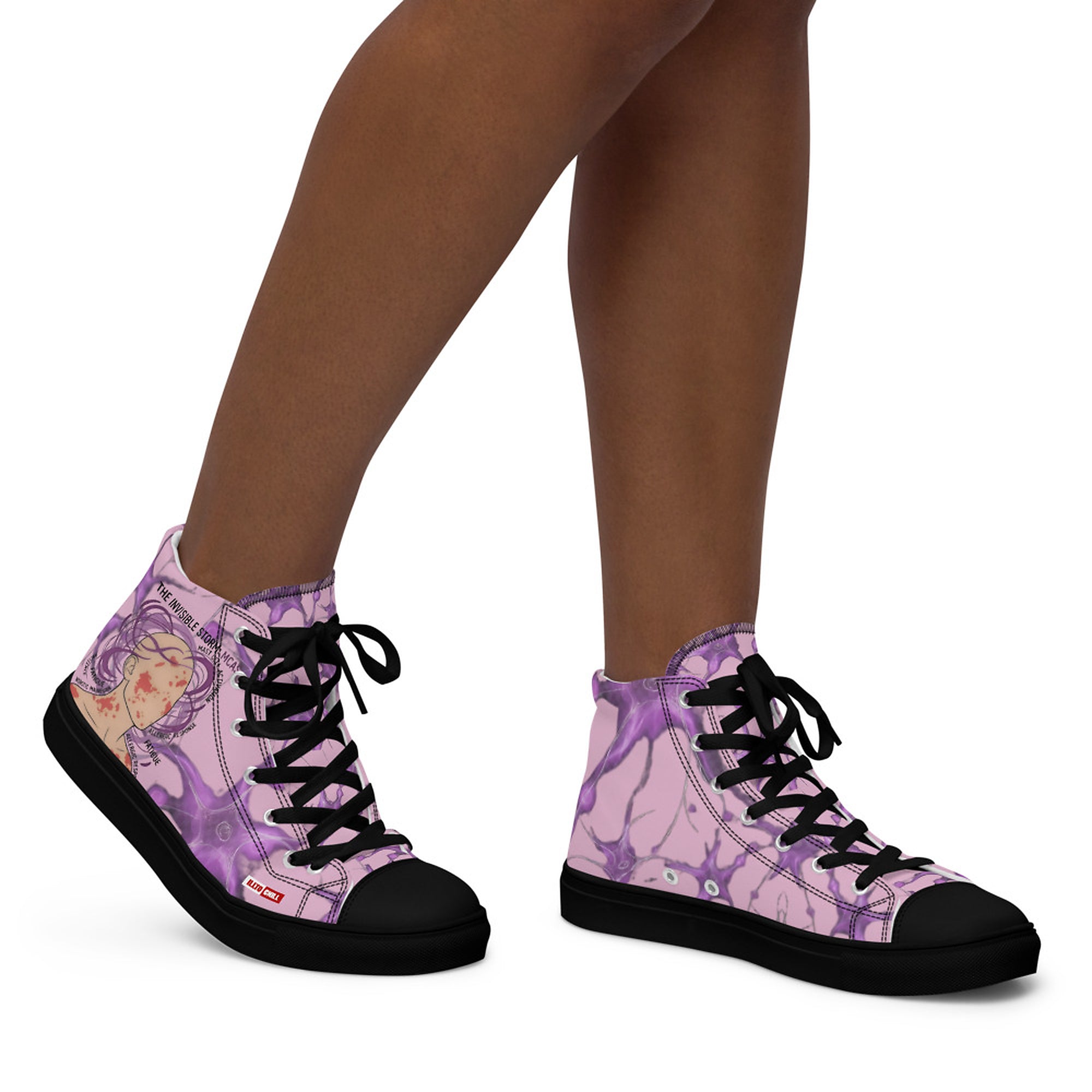 ILLTOCHILL MCAS Awareness Women's High Top Shoes – Women's Right (Mcas Awareness Women's High Top Shoes)