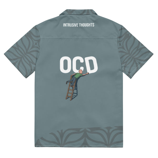 ILLTOCHILL OCD awareness Obsessive-Compulsive Disorder Unisex button shirt – Flat Back (White)