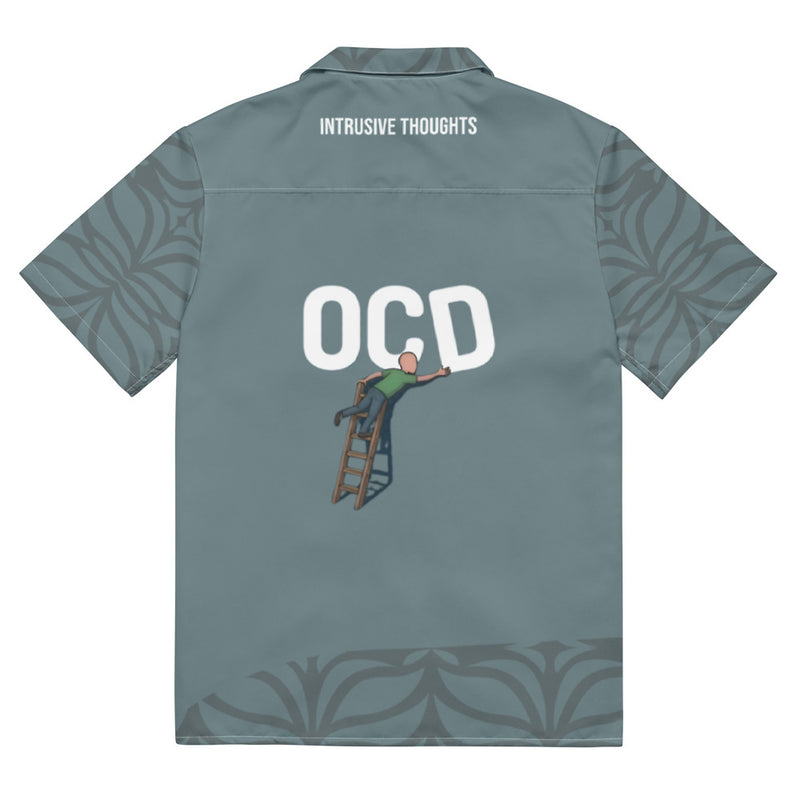 ILLTOCHILL OCD awareness Obsessive-Compulsive Disorder Unisex button shirt – Flat Back (White)