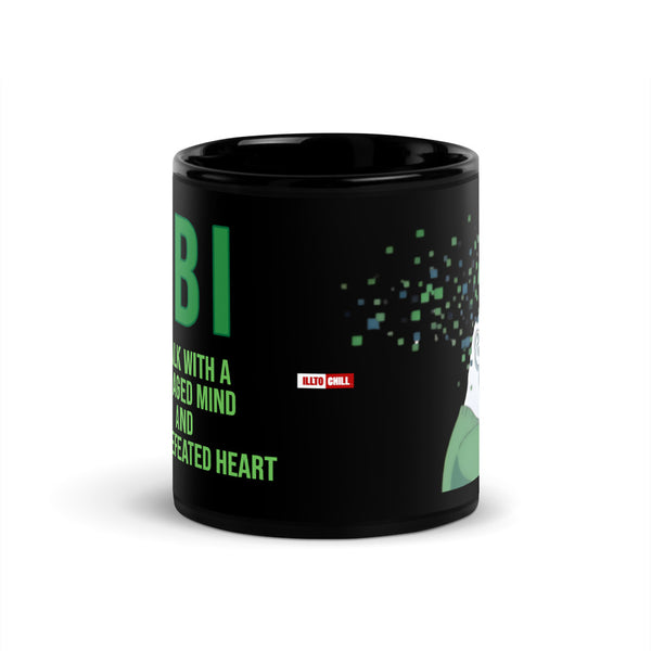 ILLTOCHILL TBI Traumatic brain injury support gift Black Glossy Mug – Flat Front