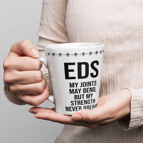 ILLTOCHILL EDS ehler danlos syndrome awareness gift Latte mug – Lifestyle 1 Left
