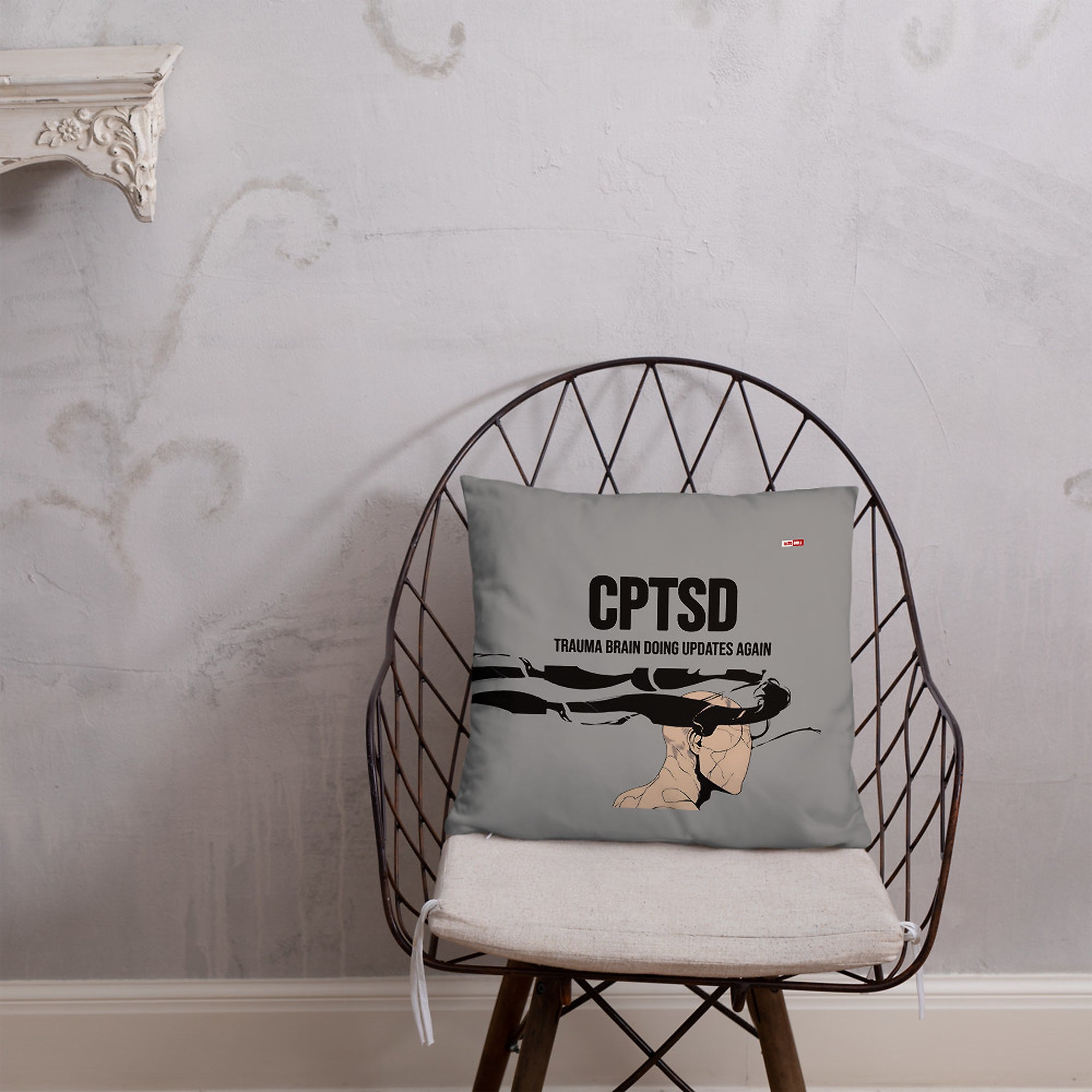 ILLTOCHILL C-PTSD Support Pillow – Lifestyle Front Lifestyle 1 (Black)