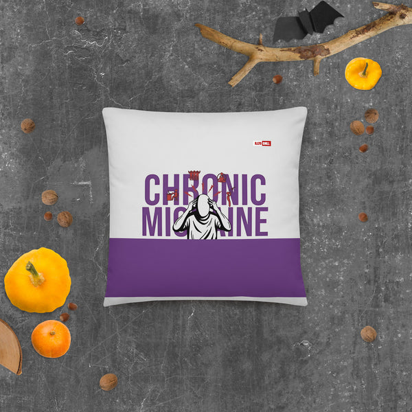 ILLTOCHILL Migraine Awareness Pillow – Halloween Front (White)