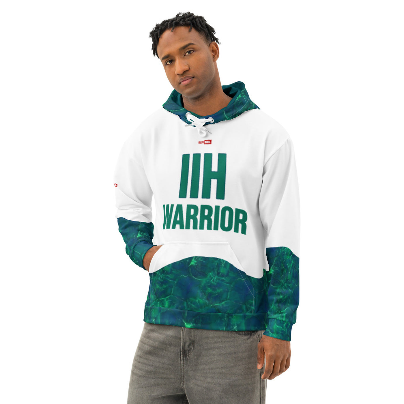 ILLTOCHILL IIH awareness Idiopathic Intracranial Hypertension support gift  Unisex cotton hoodie – Men's Front (White) #2